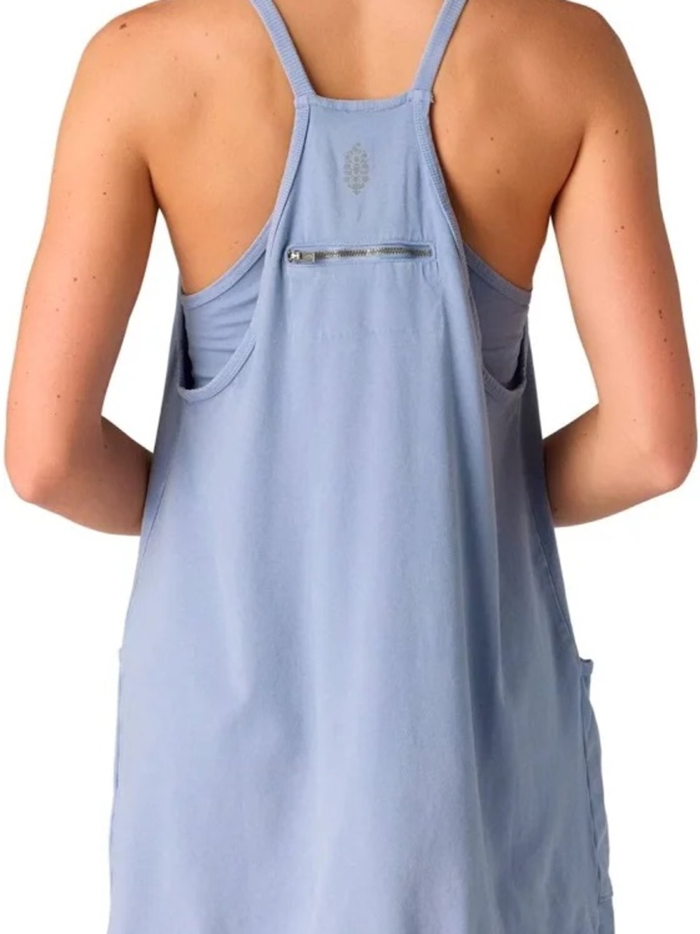 FP Movement Free People Hot Shot Mini Dress Sky Blue Large L Built In Shorts